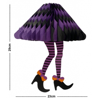 Enfeite Pernas de Bruxa Halloween de Papel