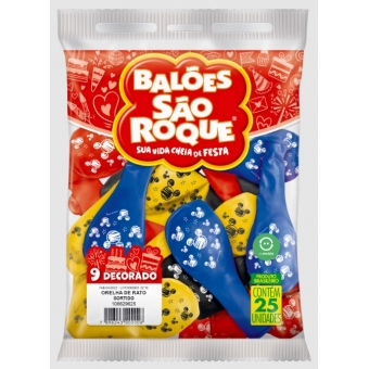 Balão Especial 9 Orelha de Rato Sortido c/25 São Roque