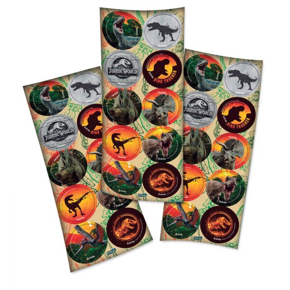 Adesivo Redondo Jurassic World 2 c/30 Festcolor - Temas Infantis