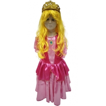Fantasia Princesa Pêssego Rosa Infantil