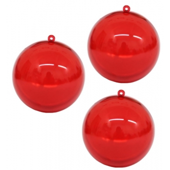 Bola Acrílica 5cm Vermelha Transparente c/9