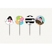 Toppers Para Doces e Salgados Casa da Bibi e Gatinhos c/8 Junco - Temas Infantis