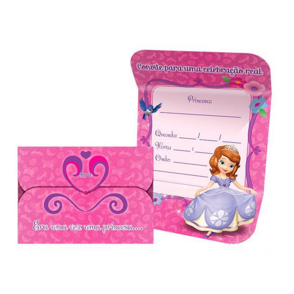 Convite Princesinha Sofia c/8 Regina Festas - Temas Infantis