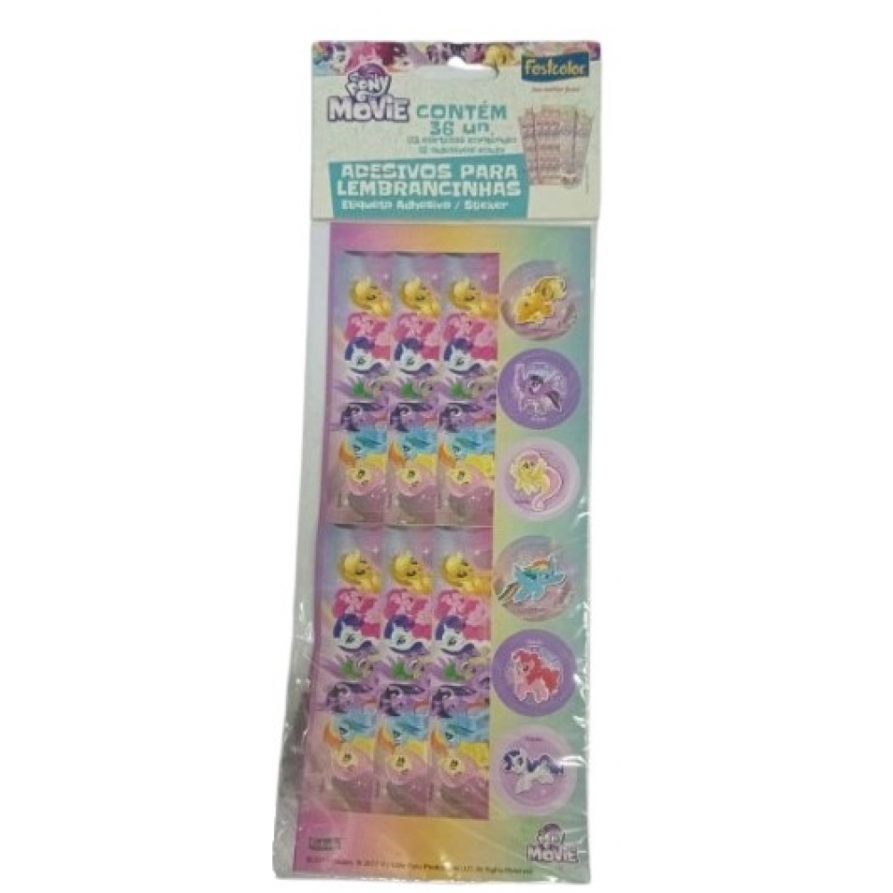 Adesivo Para Lembrancinha My Little Pony c/36 Festcolor - Outlet