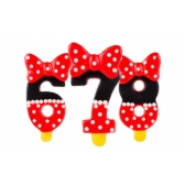 Vela Numeral Minnie Vermelha Velinda - Temas Infantis