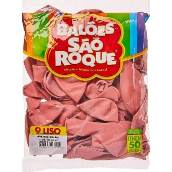 Balão 9 Liso Rosê c/50 São Roque
