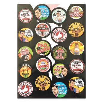 Adesivo Casamento Hora da Gravata Noivo c/ 20 Festa Maluca