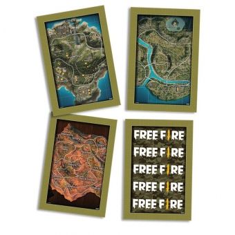 Quadros Decorativos Free Fire c/4 Festcolor