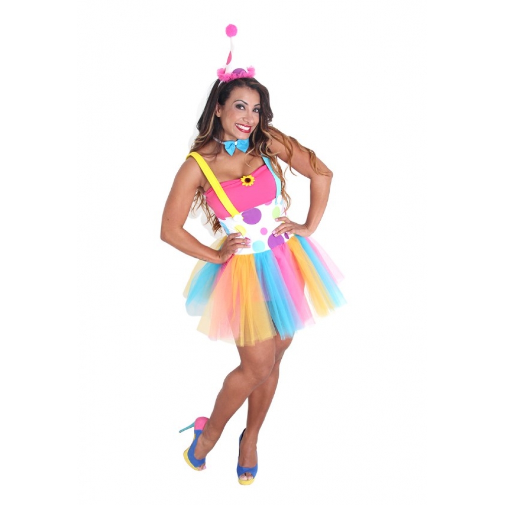 Fantasia Palhaça Vestido Adulto Heat Girls Sulamericana - Fantasias Adultos
