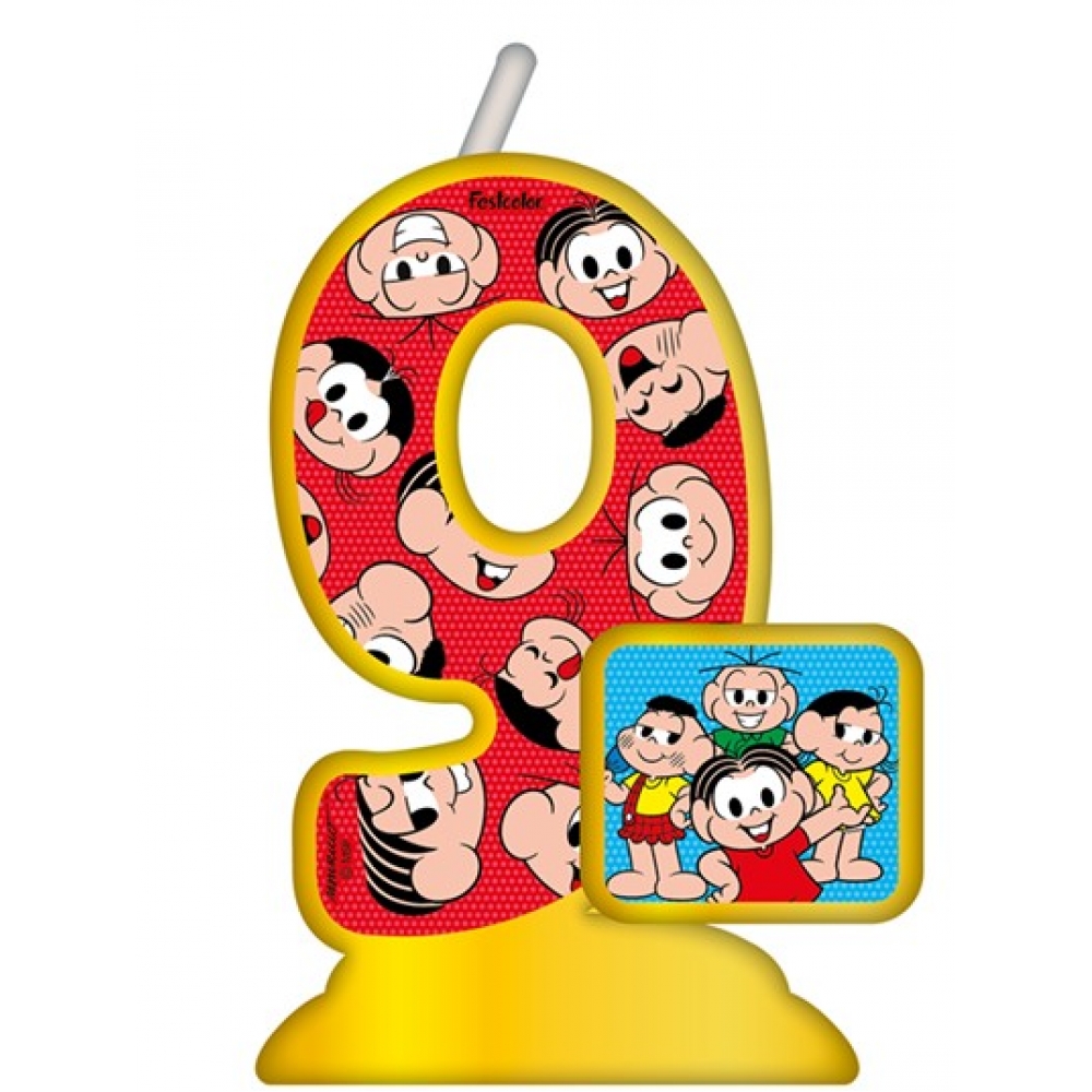 Vela Numeral 9 Turma da Mônica Festcolor - Temas Infantis