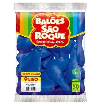 Balão 9 Liso Azul Cobalto c/50 São Roque