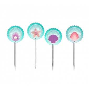 Topper Para Doces e Salgados Sereia c/8 Junco