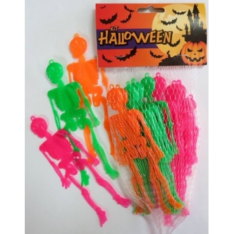 Kit Halloween Mini Esqueleto Fluorescente c/12 Gala