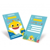 Convite Baby Shark c/8 Cromus - Temas Infantis