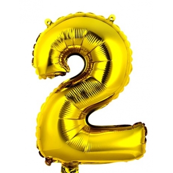 Balão Metalizado Número 40cm - 16 Polegadas - Dourado