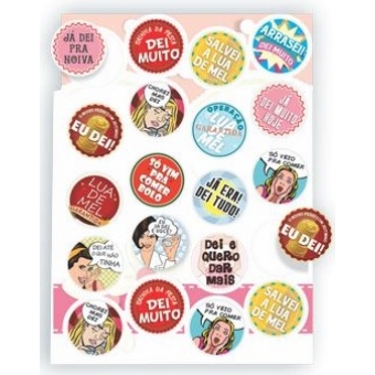 Adesivo Casamento Hora da Gravata Noiva c/ 20 Festa Maluca