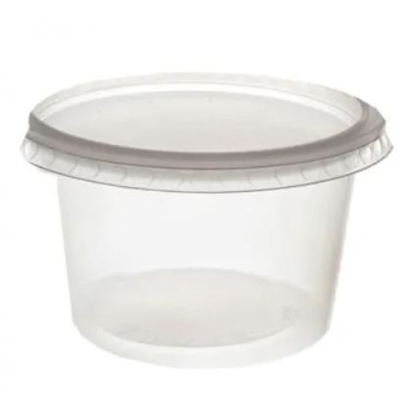 Pote Redondo c/ Tampa 200ml c/24u Prafesta - Descartáveis