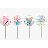 Topper Para Doces e Salgados Jardim Encantado Novo c/8 Junco - Temas Infantis
