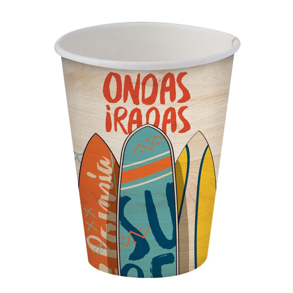 Copo de Papel Surf 180ml c/8 Junco - Temas Infantis
