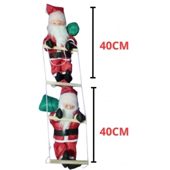 Enfeite Natal Papai Noel Duplo na Escada
