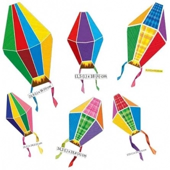 Kit Painel Balões com Fitas Festa Junina c/6 Kaixote