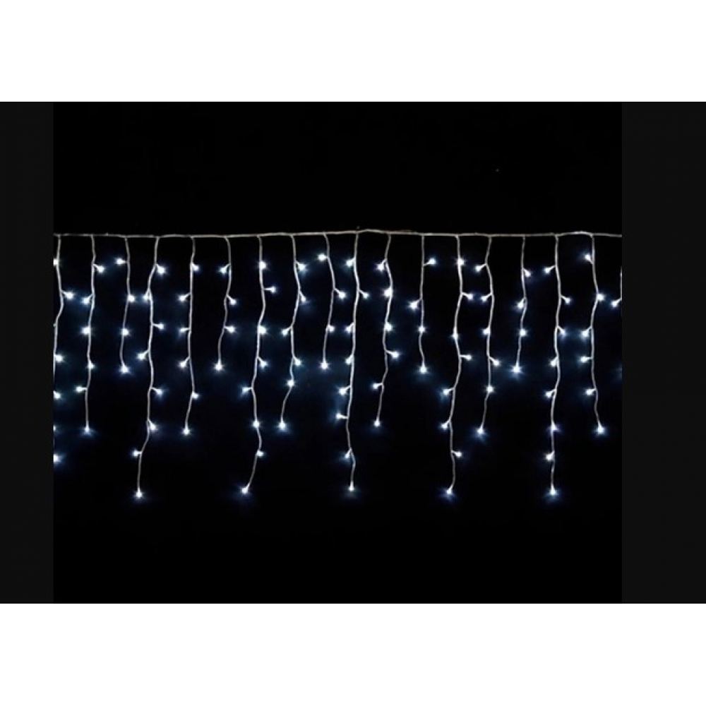 Pisca Cascata 200 Led 5 Metros 110V Branco Frio Fio Branco - Natal