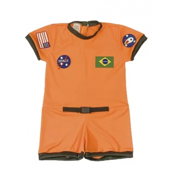 Fantasia Astronauta Laranja Infantil Muvilê