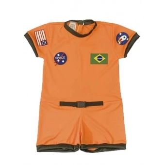 Fantasia Astronauta Laranja Infantil Muvilê