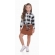 Camisa Feminina Infantil Flanela Xadrez Preta - Fantasias Juninas