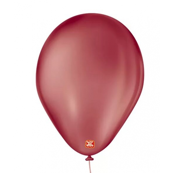 Balão 9 Liso Bordô c/50 São Roque - Balões