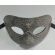 Máscara Veneza Couro Cinza Com Corrente Dupla - Máscaras