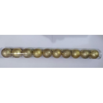 Enfeite Bola Natalina Mista Dourada 5cm c/10