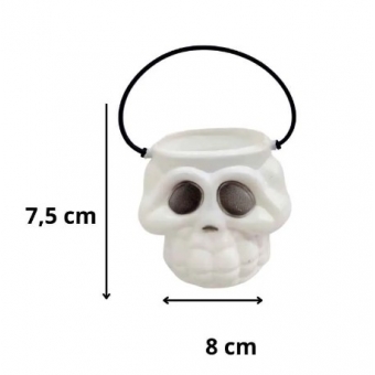 Balde Cabeça de Esqueleto Branca Kids Gala