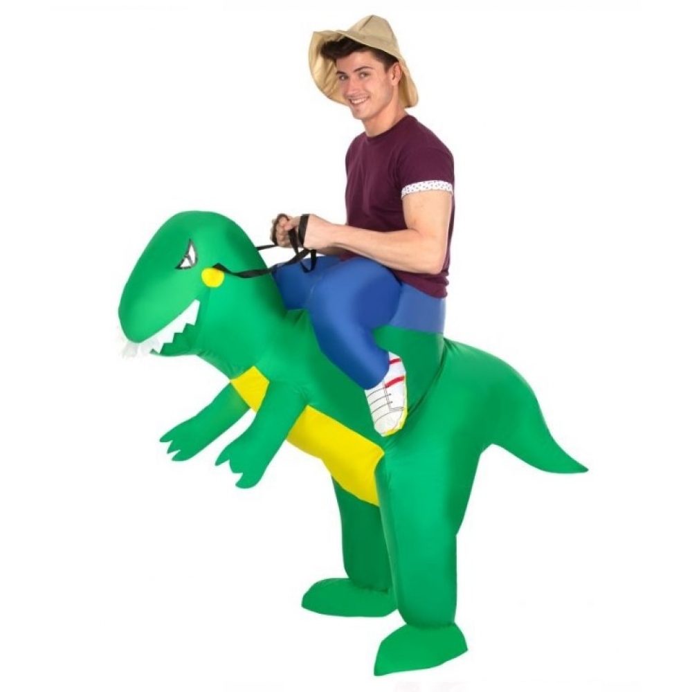 Fantasia Inflável Adulto Dinossauro Verde - Fantasias Adultos