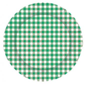 Prato Redondo Xadrez Verde Escuro c/8 Kaixote