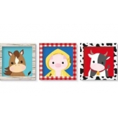 Quadro Decorativo Fazendinha c/3 Cromus - Temas Infantis
