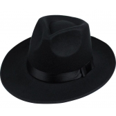 Chapéu Gangster Liso Preto - Acessórios para fantasia
