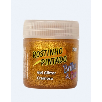 Gel Glitter Cremoso 20gr Ouro Rostinho Pintado