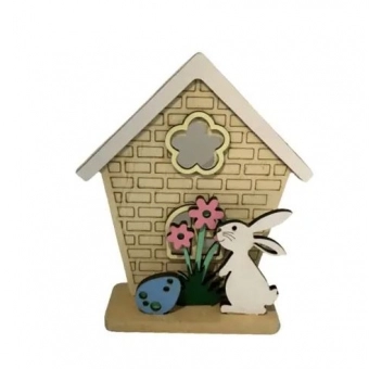 Enfeite Casa de Coelho MDF 29cm