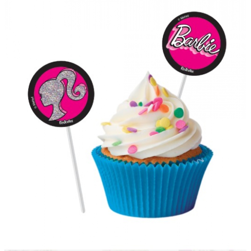 Bandeirinha Para Doces Barbie c/8 Festcolor - Temas Infantis