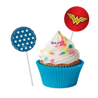 Bandeirinha Para Doces Mulher Maravilha c/8 Festcolor