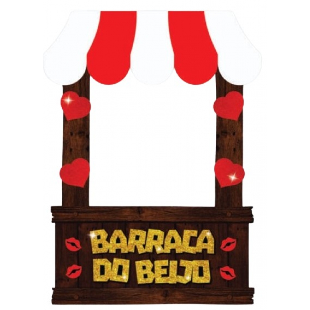 Painel Para Foto E.V.A Barraca do Beijo Piffer - Festa Junina