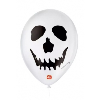 Balão Halloween Caveira Branca c/25 Balões São Roque