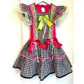 Vestido Junino Infantil Xadrez Luxo - Fantasias Juninas