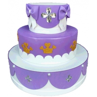 Bolo Fake Princesa Contos 3 Andares Cia do E.V.A