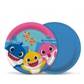 Prato Redondo Baby Shark c/8 Cromus - Temas Infantis