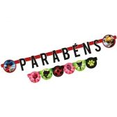 Faixa Parabéns Miraculous Ladybug Regina Festas - Temas infantis