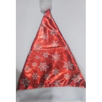 Gorro Papai Noel Flocos de Neve Metálico
