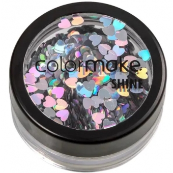 Glitter Formatos 2g Coração Prata Colormake