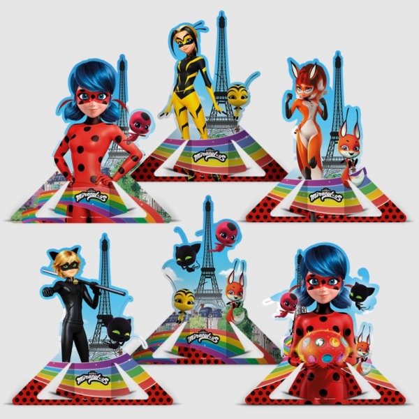 Decoração de Mesa Ladybug Core c/6 Regina Festas - Temas Infantis
